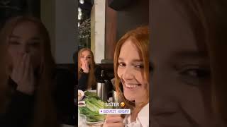 Jia Lissa And Her Sister At A Dinner In Hungary