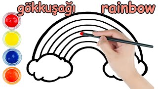 Gökkuşaği Nasıl Çizilir? Gökkuşağı Çizimi Nasıl Yapılır? Boyama Videoları Ile İngilizce Renkler