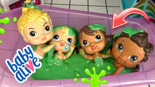 New Baby Alive Crib Life Dolls Slime Bath