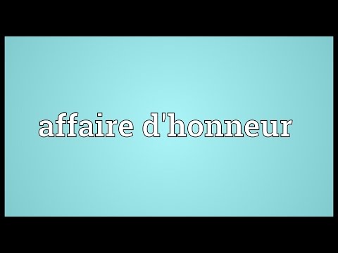 Header of affaire d'honneur