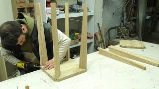 How to make an oak bar stool - MEŞE AHŞAP BAR TABURE NASIL YAPILIR!