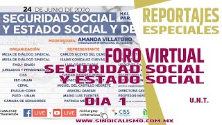 FORO "UN ACUERDO NACIONAL PARA ENFRENTAR LA CRISIS" / "SEGURIDAD SOCIAL, ESTADO SOCIAL DEMOCRÁTICO"