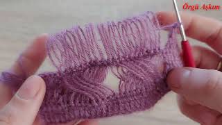 Kalem Kullanarak Yapılan Tığ İşi Çok Kolay Örgü Yelek Şal Modeli How To Crochet 