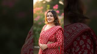 Super Hot Woman In A Red Saree.
