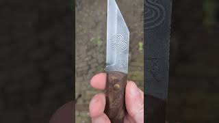 Handmade 17Cm Full Tang Germanic Norse Seax Knife With Walnut Handle.