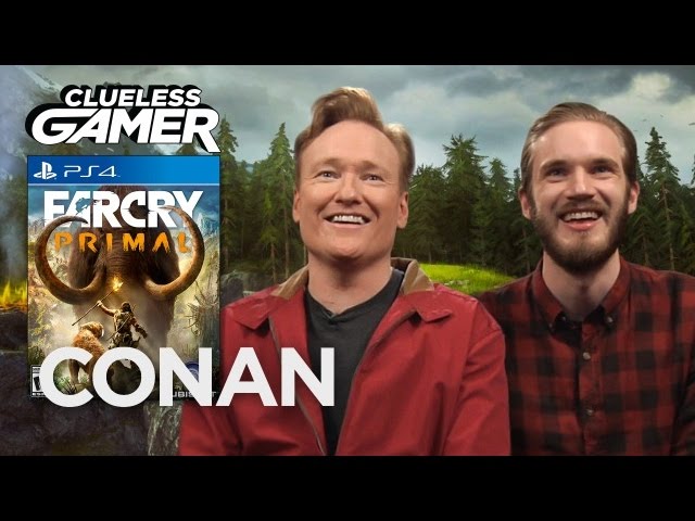 Conan Plays Far Cry Primal With PewDiePie - Video