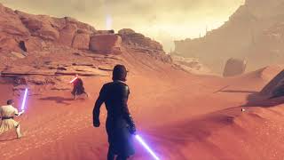 Anakin Skywalker And Obi Wan Kenobi Vs Count Dooku.