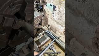 Turning Wire Into Perfect Spring On Vintage Gear Lathe