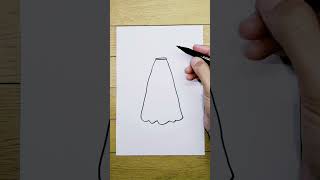Cara Menggambar Rok Panjang Dengan Mudah