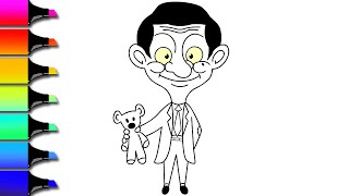 Mr BEAN ! Drawing & Colouring | Learn Funny Colouring For Kids And Toddlers | Itty Bitty Kids Arts