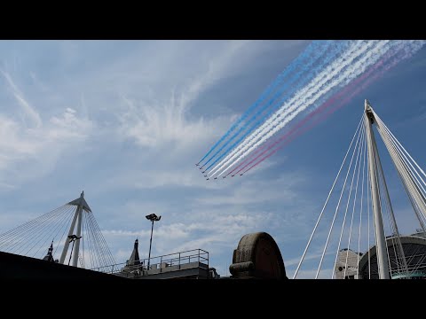 Military Flypast Over London, Trooping The Colour 2018.