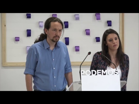 Rueda de prensa de Pablo Iglesias e Irene Montero