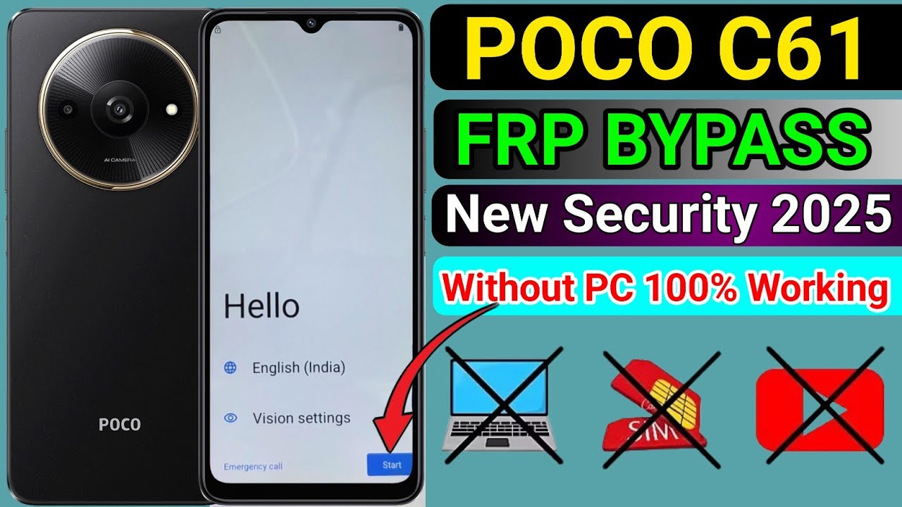 Poco c61 / Redmi A3 frp Bypass | Android 14 ||New Method Poco c61 / Redmi A3 frp Bypass | Android 14 ||New Method
