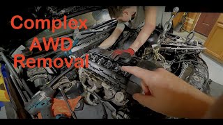 Nightmare BMW E46 Engine Removal 325xi AWD M54 M53tu