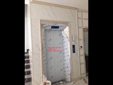 Ốp vách thang máy bằng tấm nhựa vân đá