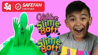 Keelan Kids Try Slime Bath Zimplikids Slime Baff Zimplikids Glitter Slime Baff Slime Bath Time