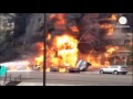 Huge fire in Kazakhstan after petrol tanker crash
