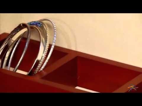 Jewelry Armoire - Cherry, Wall-mount Design cherry wood jewelry