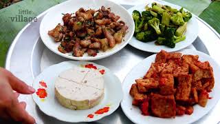 Roasted Meat Fried Beans Boiled Vegetables - Julia Daily Life