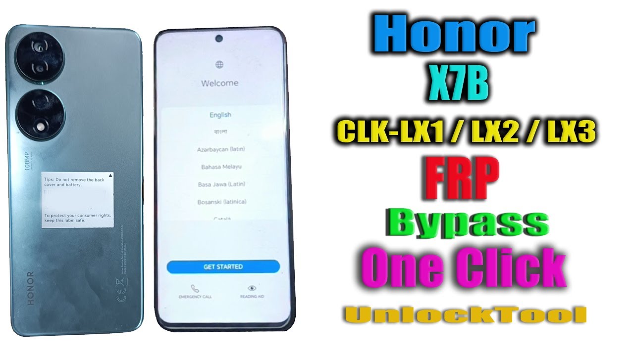 Honor CLK-LX2 FRP Bypass | Honor X7B CLK-LX1 / LX2 / LX3 Honor CLK-LX2 FRP Bypass | Honor X7B CLK-LX1 / LX2 / LX3