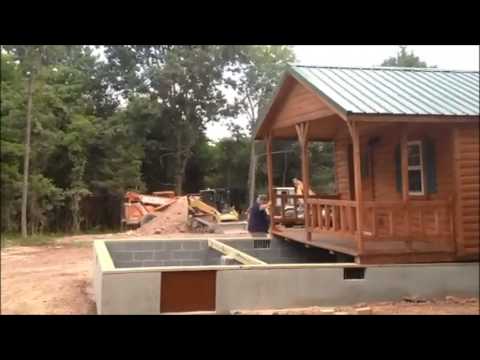 lincoln 14x40 cabin placement on foundation virginia - youtube