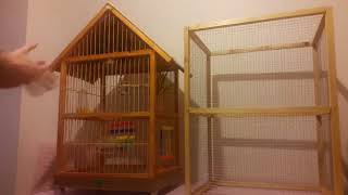 Handmade Wooden Bird Cage El Yapımı Ahşap Kuş Kafesi