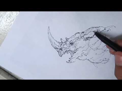 Menggambar Monster dengan Ballpoint/pulpen
