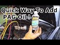 How To Add PAG Oil Into An AC System