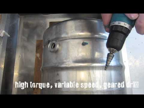 drilling a beer keg, tip under 5