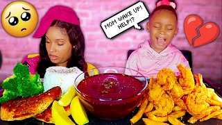 Ping Out Prank On Layla Salmon & Shrimp Seafood Boil Mukbang 먹방 Queen Beast