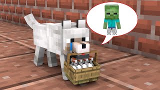 The Dog Finds Food For Baby Zombie - Minecraft Animation