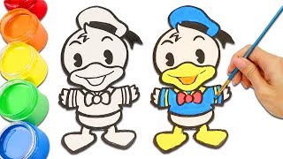 Disney Friends Donald Duck, Winnie The Pooh, & Tigger Drawing, Coloring, & Painting For Kids