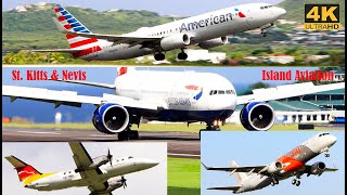Runway 25 Plane Spotting St. Kitts, 777-200, Erj-190, 737-800, G450, Emb-120, Bn2 Islander...