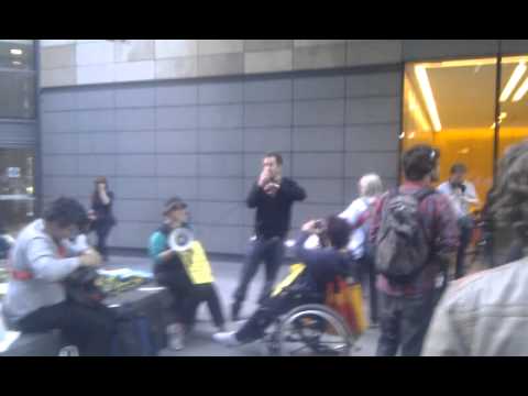 Guy Aitchison at the ATOS Protest Triton Square 9th May 2011