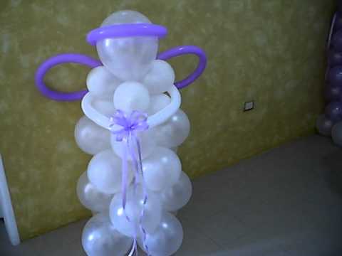 DECORACION DE GLOBOS PARA BAUTIZO decoracion de globos para bautizo: