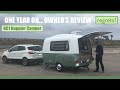 One Year Owner's Review of the HC1 13ft Tiny Fiberglass Travel Trailer, Happier Camper. Regrets?