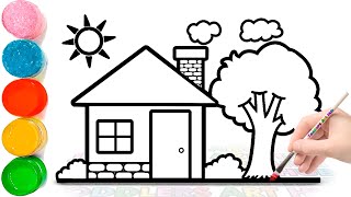 How To Draw A House Easy Drawing House From Shapes For Kids