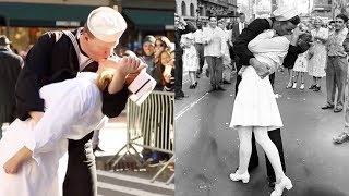 Famous V-J Day Times Square kiss re-enacted during annual NYC Veterans Day parade