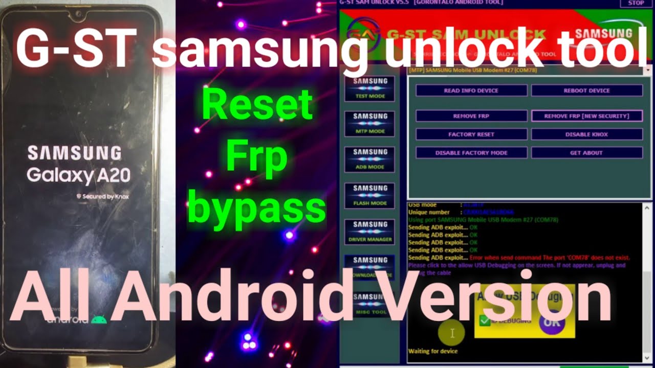 G-ST Samsung Unlock Tool V5 5 2022-23|Samsung A20 Frp G-ST Samsung Unlock Tool V5 5 2022-23|Samsung A20 Frp