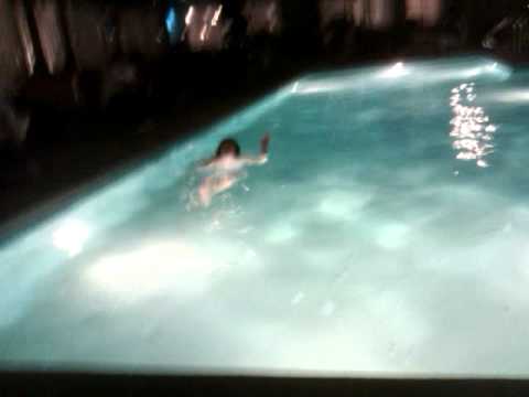 Michelle in her dress in the hotel pool Lol.