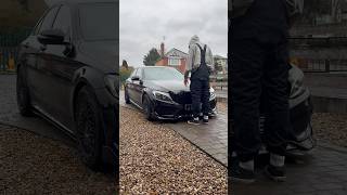 All Black Mercedes C220D Splitter Skirts And Spats Fitted