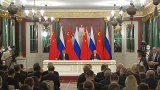 Заявления Для Прессы Владимира Путина И Си Цзиньпина (Видео От 21.03.2023 Года) 4K Видео