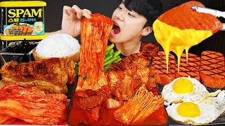 Asmr Mukbang | Корейская Домашняя Еда, Острая Лапша, Сырный Спам, Кимчи Рецепт Блюда