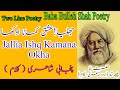 jhalliya ishq kamauna aukha Baba Bulleh Shah kalam || Two Line Punjabi Poetry ||