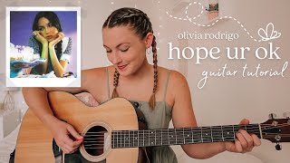 Olivia Rodrigo hope ur ok Guitar Tutorial NO CAPO (beginner) // Nena Shelby