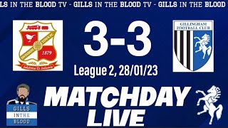 GITBTV, Match Day Live: Swindon Town 3-3 Gills, 28-01-23