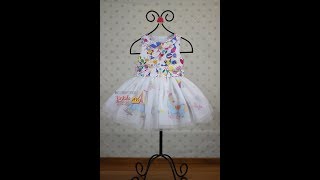Vestido Infantil Casual Tule Circo Colorido Mon Sucré