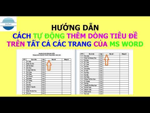 Cách TỰ ĐỘNG LẶP LẠI dòng TIÊU ĐỀ của danh sách trên tất cả các TRANG trong MS Word