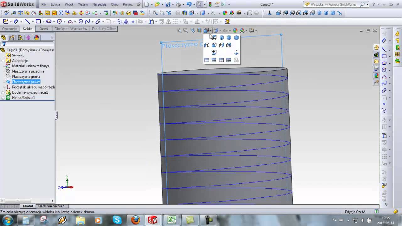 SolidWorks: Jak narysować gwint- how to draw a thread - YouTube