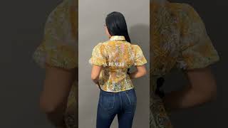 Floral Lace On Down Blouse